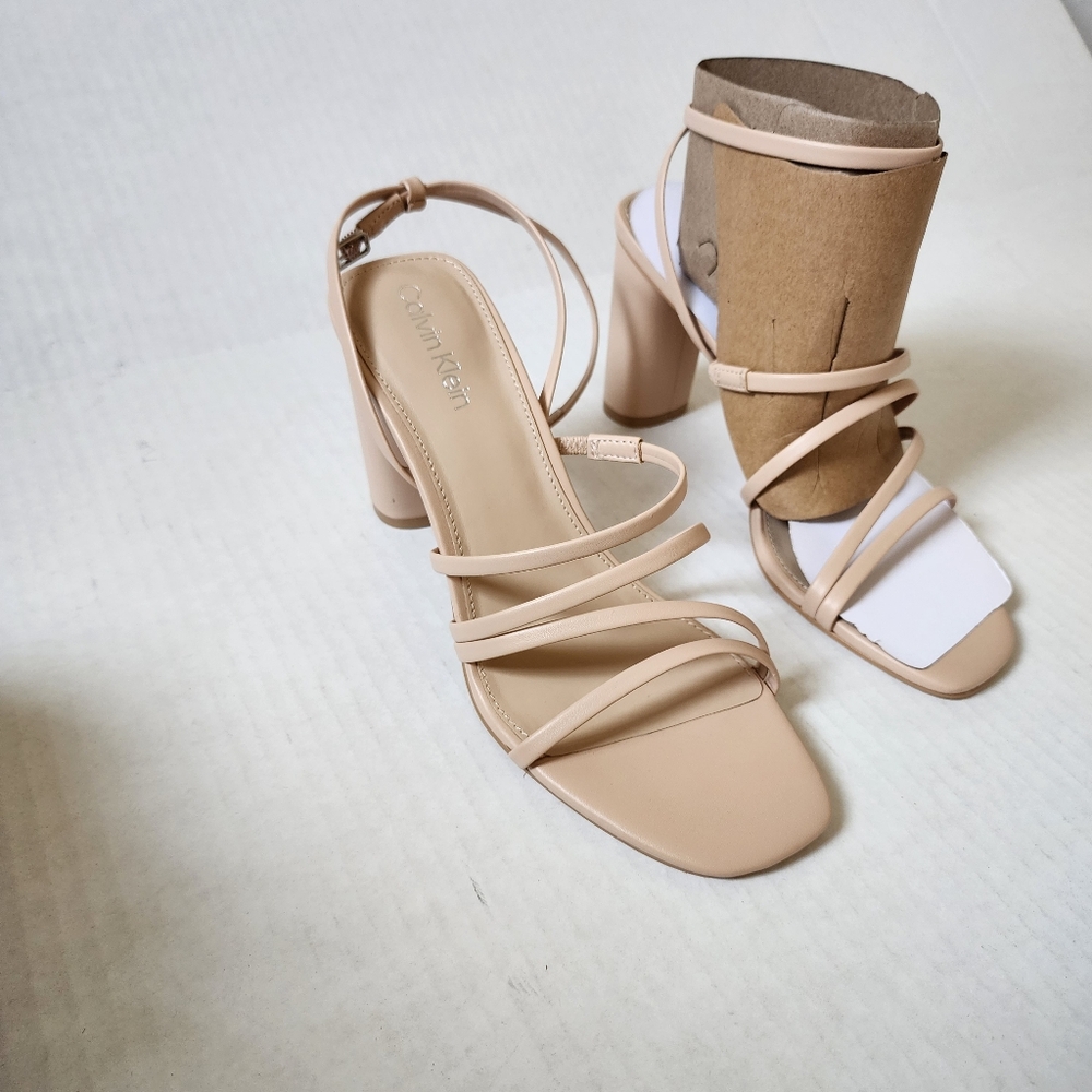CALVIN KLEIN Norra nude sandal 4" heel